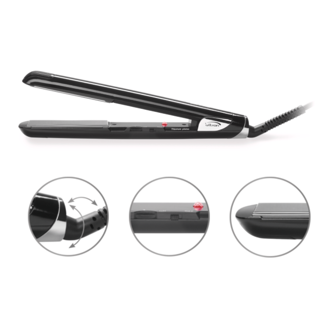 Πρέσα ισιώματος Ultron Mach 2 Titanium Glam Edition με κινούμενες πλάκες τιτανίου