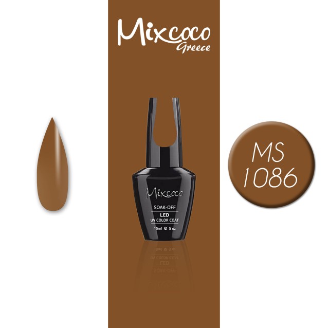 Mixcoco Ημιμόνιμο Βερνίκι Νυχιών MS 1086 Καφέ 15ml