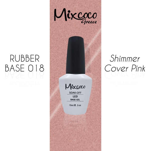 Mixcoco Rubber Base 18 Shimmer Cover Pink Βάση Καουτσούκ 15ml