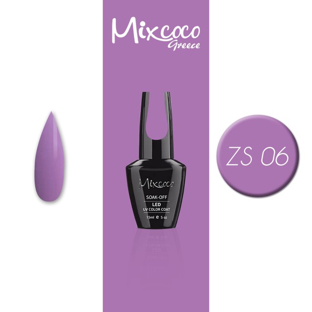 Mixcoco Ημιμόνιμο Βερνίκι Νυχιών ZS 006 Purple Flavor Ψυχρό Λιλά 15ml