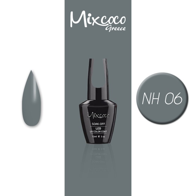 Mixcoco Ημιμόνιμο Βερνίκι Νυχιών NH 006 Grey Flavor Ποντικί 15ml