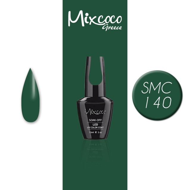 Mixcoco Ημιμόνιμο Βερνίκι Νυχιών SMC 140 Πράσινο Σκούρο 15ml