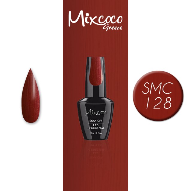 Mixcoco Ημιμόνιμο Βερνίκι Νυχιών SMC 128 Κεραμιδί Shimmer 15ml
