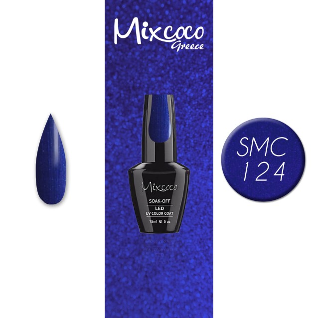 Mixcoco Ημιμόνιμο Βερνίκι Νυχιών SMC 124 Μπλε Shimmer 15ml