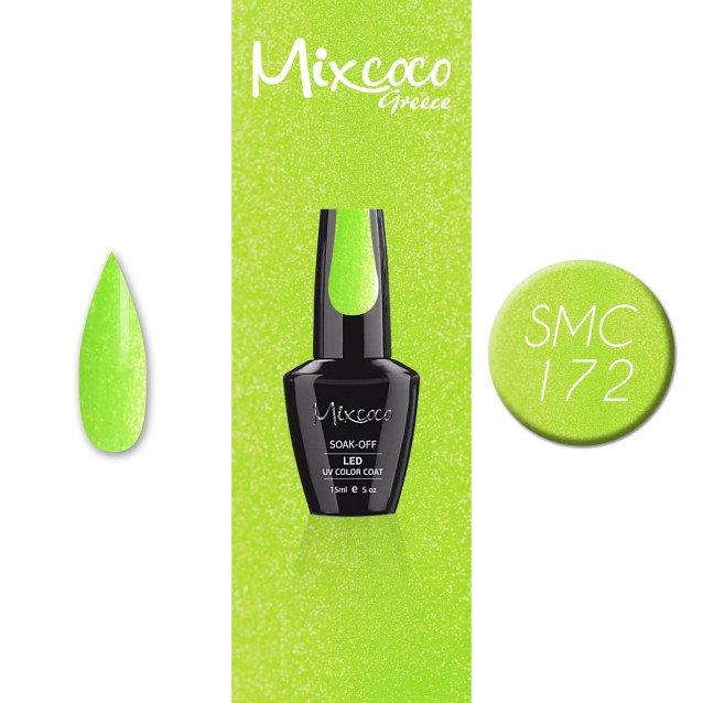 Mixcoco Ημιμόνιμο Βερνίκι Νυχιών SMC 172 Πράσινο Shimmer 15ml