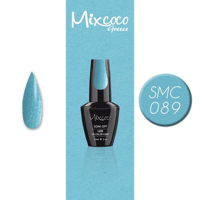 Mixcoco Ημιμόνιμο Βερνίκι Νυχιών SMC 089 Γαλάζιο Shimmer Περλέ 15ml