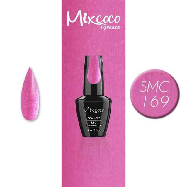 Mixcoco Ημιμόνιμο Βερνίκι Νυχιών SMC 169 Φούξια Shimmer Μεταλλικό 15ml