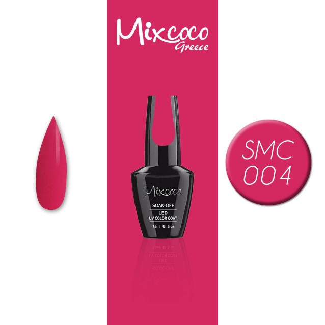 Mixcoco Ημιμόνιμο Βερνίκι Νυχιών SMC 004 Ροζ Τριανταφυλλί 15ml