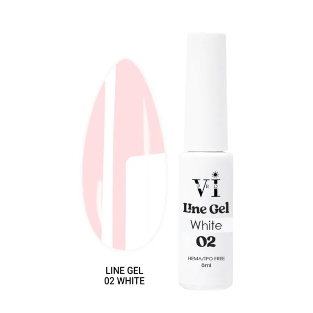 Beauty VI Line Gel Ημιμόνιμο Βερνίκι για Nail Art Λευκό 12ml