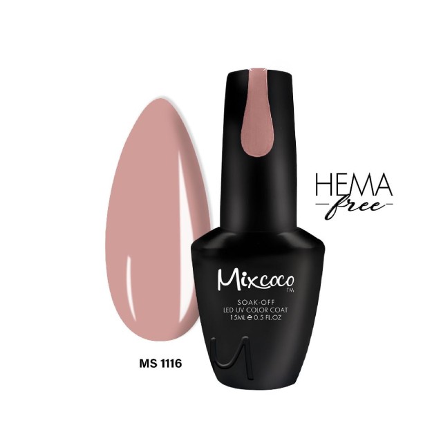 Mixcoco Ημιμόνιμο Βερνίκι Νυχιών MS 1116 Nude Σομόν 15ml