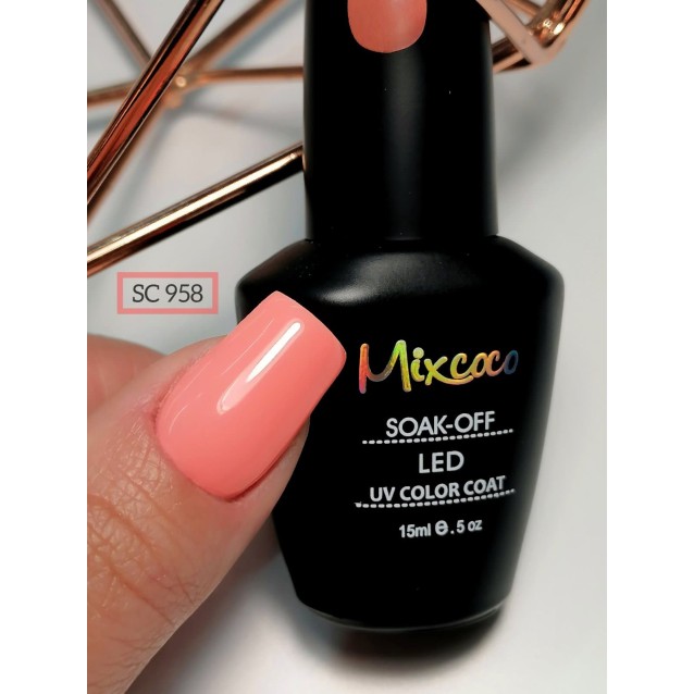 Mixcoco Ημιμόνιμο Βερνίκι Νυχιών SC 958 Σομόν Σκούρο 15ml