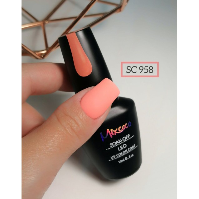 Mixcoco Ημιμόνιμο Βερνίκι Νυχιών SC 958 Σομόν Σκούρο 15ml