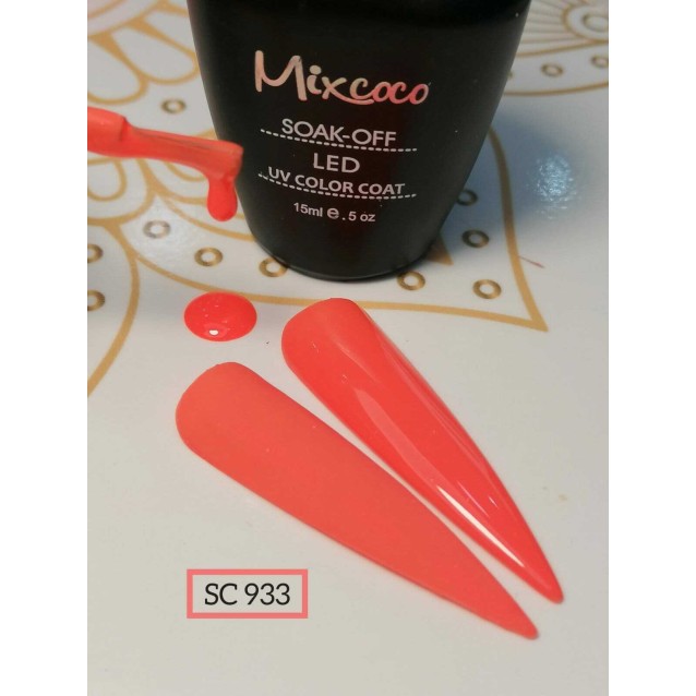 Mixcoco Ημιμόνιμο Βερνίκι Νυχιών SC 933 Κοραλοπορτοκαλί 15ml
