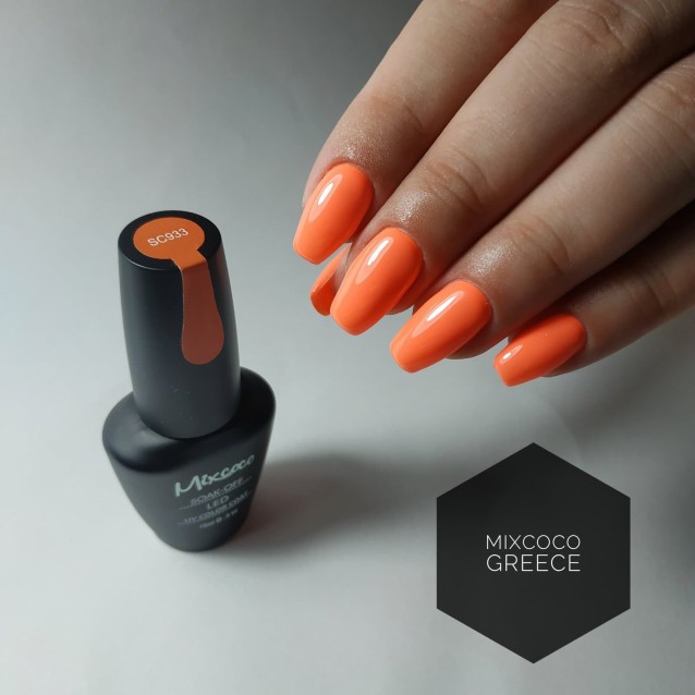 Mixcoco Ημιμόνιμο Βερνίκι Νυχιών SC 933 Κοραλοπορτοκαλί 15ml