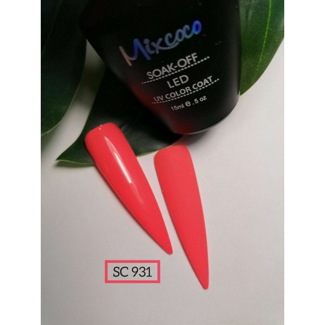 Mixcoco Ημιμόνιμο Βερνίκι Νυχιών SC 931 Κοραλί Ροζ 15ml