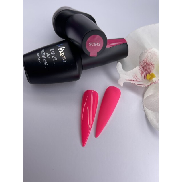 Mixcoco Ημιμόνιμο Βερνίκι Νυχιών SC 843 Fluo Φούξια Έντονο 15ml