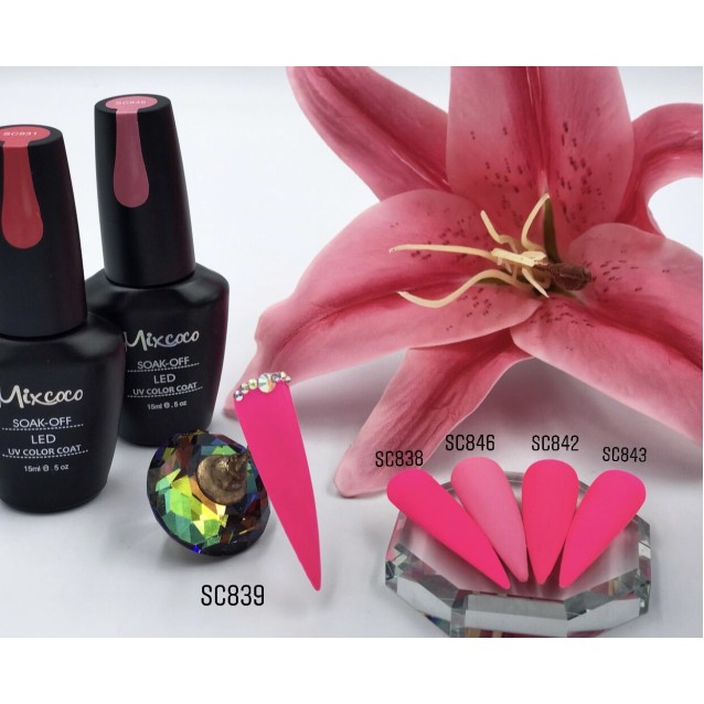 Mixcoco Ημιμόνιμο Βερνίκι Νυχιών SC 843 Fluo Φούξια Έντονο 15ml