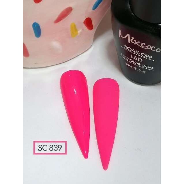 Mixcoco Ημιμόνιμο Βερνίκι Νυχιών SC 839 Fluo Ροζ 15ml