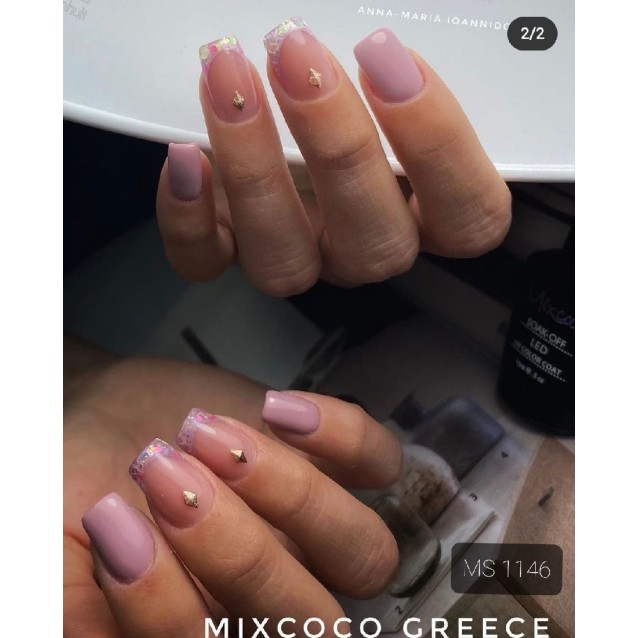 Mixcoco Ημιμόνιμο Βερνίκι Νυχιών MS 1146 Ροζ Μωβ Ανοιχτό 15ml