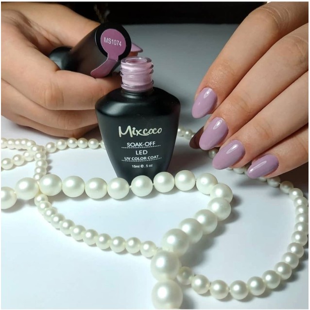 Mixcoco Ημιμόνιμο Βερνίκι Νυχιών MS 1074 Λιλά Σκούρο 15ml