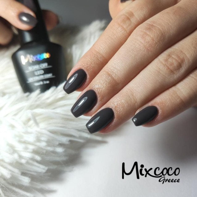 Mixcoco Ημιμόνιμο Βερνίκι Νυχιών MS 1070 Γκρι Καφέ Σκούρο 15ml