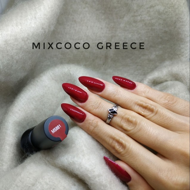 Mixcoco Ημιμόνιμο Βερνίκι Νυχιών MS 881 Κερασί 15ml