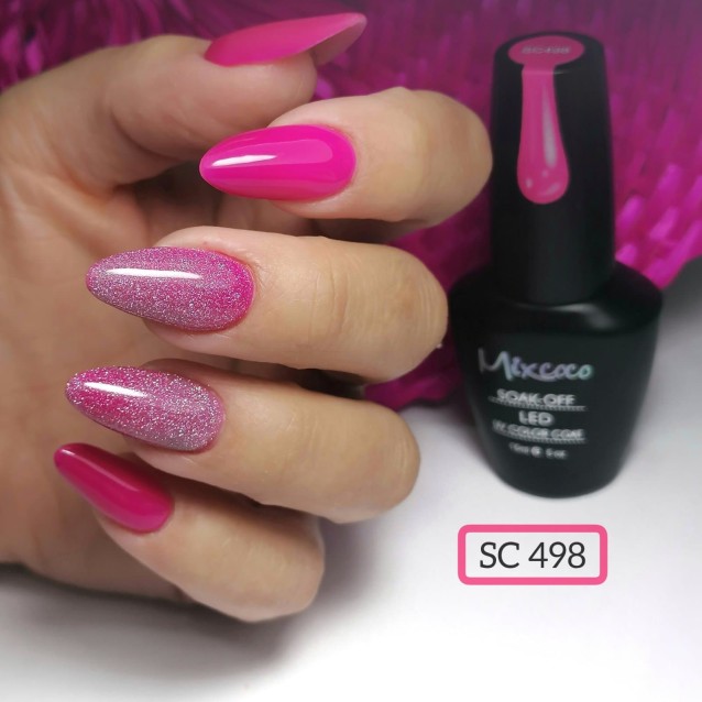 Mixcoco Ημιμόνιμο Βερνίκι Νυχιών SC 498 Clear Ματζέντα 15ml