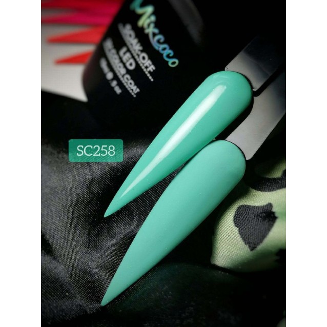 Mixcoco Ημιμόνιμο Βερνίκι Νυχιών SC 258 Τιρκουάζ 15ml