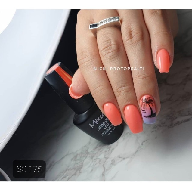 Mixcoco Ημιμόνιμο Βερνίκι Νυχιών SC 175 Fluo Κοραλί 15ml