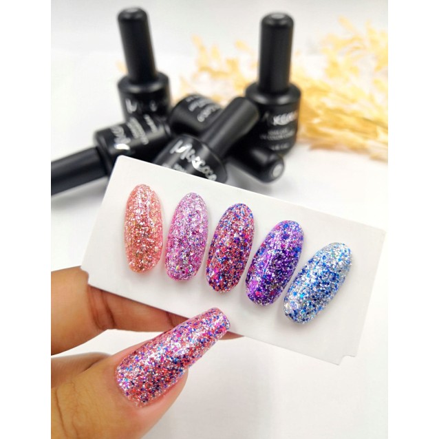 Mixcoco Ημιμόνιμο Βερνίκι Νυχιών Rock Sparkling Gel 32 Color Φούξια 15ml