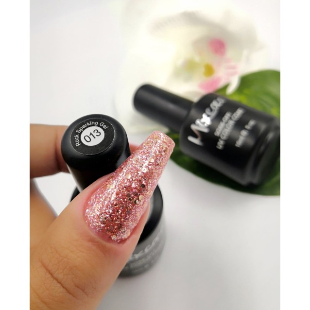 Mixcoco Ημιμόνιμο Βερνίκι Νυχιών Rock Sparkling Gel 13 Color Χρυσό 15ml