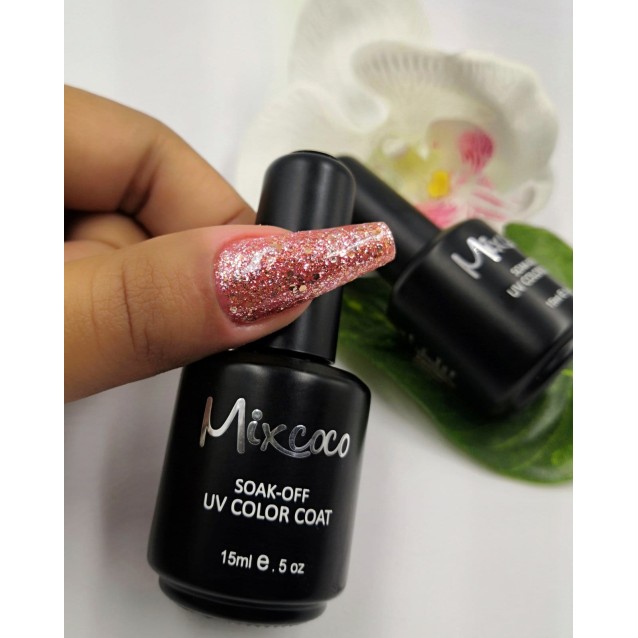 Mixcoco Ημιμόνιμο Βερνίκι Νυχιών Rock Sparkling Gel 13 Color Χρυσό 15ml