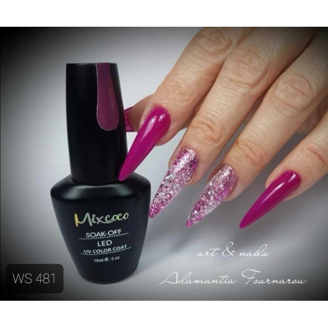 Mixcoco Ημιμόνιμο Βερνίκι Νυχιών WS 481 Ματζέντα 15ml