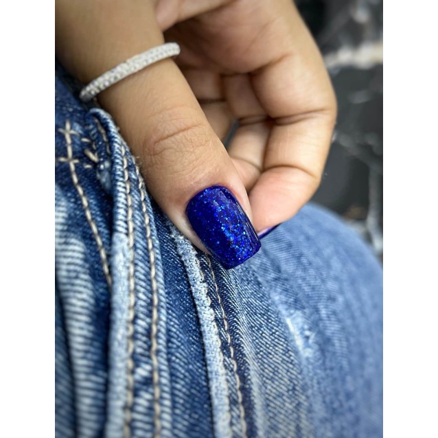 Mixcoco Ημιμόνιμο Βερνίκι Νυχιών LP 001 Μπλε Electric Glitter 15ml