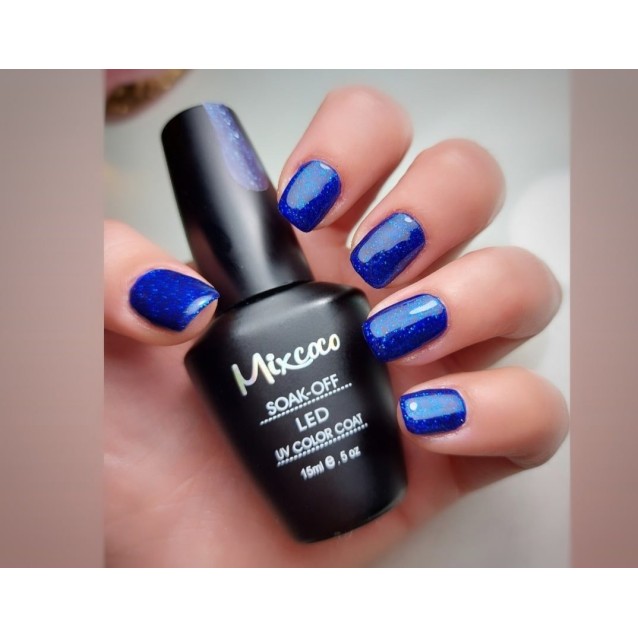 Mixcoco Ημιμόνιμο Βερνίκι Νυχιών LP 001 Μπλε Electric Glitter 15ml