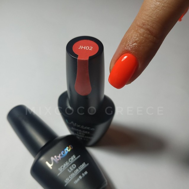 Mixcoco Ημιμόνιμο Βερνίκι Νυχιών JH 02 Πορτοκαλοκόκκινο 15ml