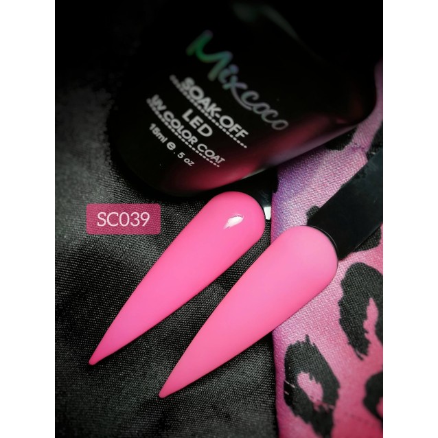 Mixcoco Ημιμόνιμο Βερνίκι Νυχιών SC 039 Fluo Ροζ 15ml