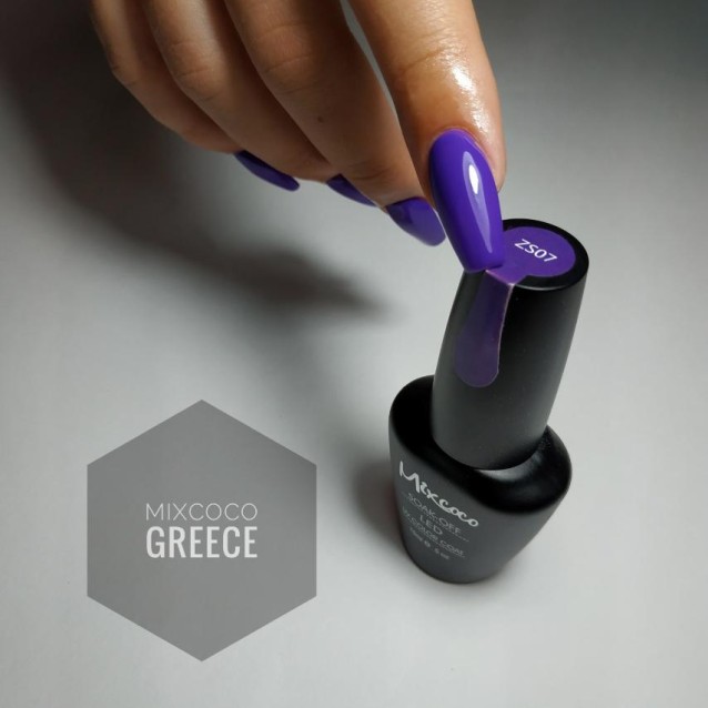 Mixcoco Ημιμόνιμο Βερνίκι Νυχιών ZS 007 Purple Flavor Royal Μωβ 15ml