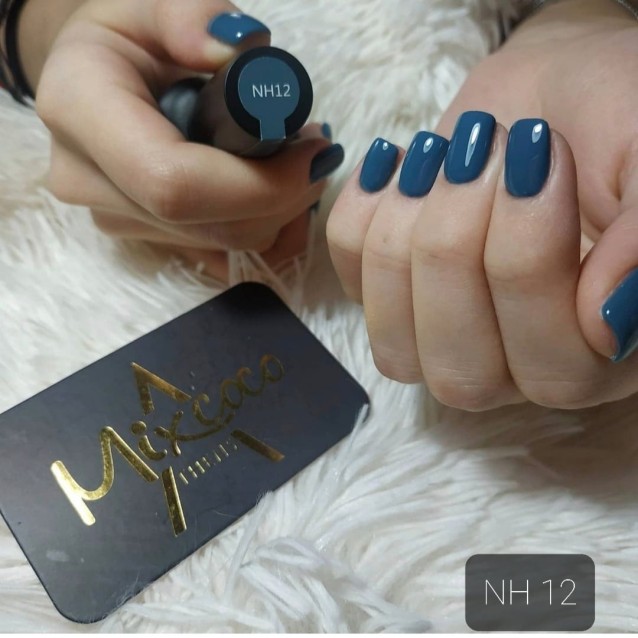 Mixcoco Ημιμόνιμο Βερνίκι Νυχιών NH 012 Grey Flavor Πετρόλ Σκούρο 15ml