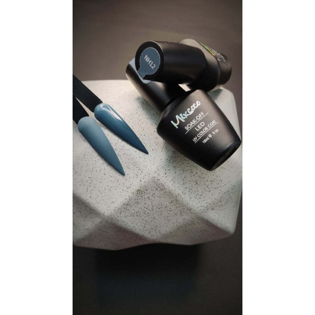 Mixcoco Ημιμόνιμο Βερνίκι Νυχιών NH 012 Grey Flavor Πετρόλ Σκούρο 15ml