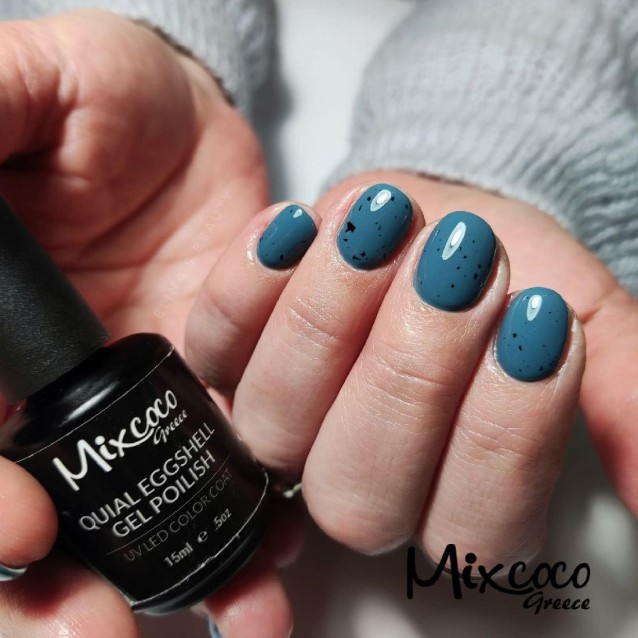 Mixcoco Ημιμόνιμο Βερνίκι Νυχιών NH 012 Grey Flavor Πετρόλ Σκούρο 15ml