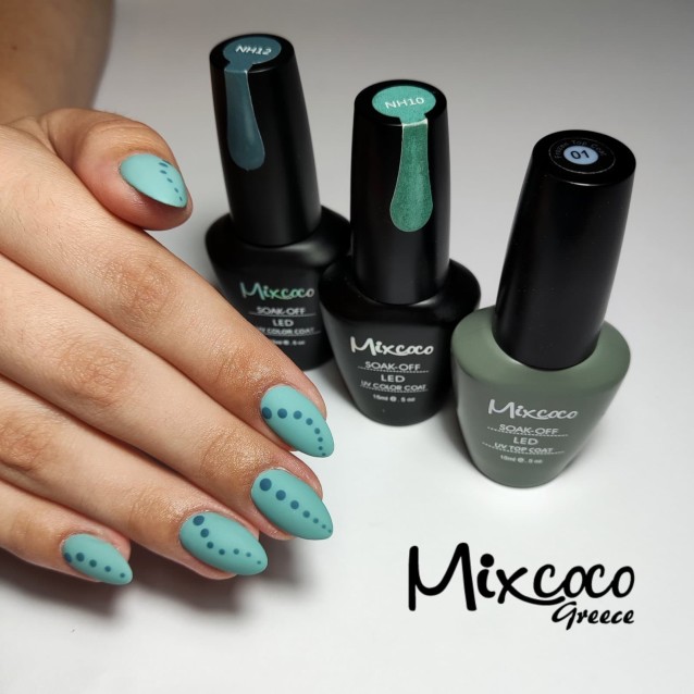 Mixcoco Ημιμόνιμο Βερνίκι Νυχιών NH 010 Grey Flavor Γκρι Της Μέντας 15ml