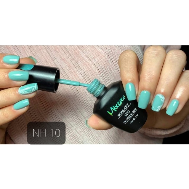 Mixcoco Ημιμόνιμο Βερνίκι Νυχιών NH 010 Grey Flavor Γκρι Της Μέντας 15ml