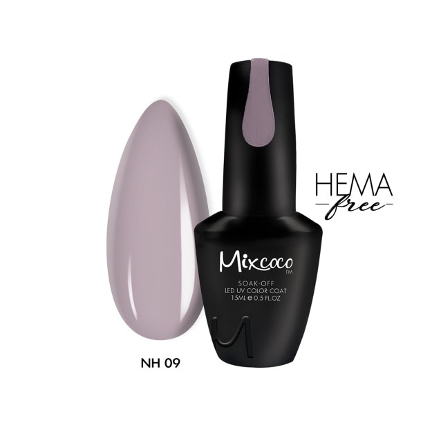 Mixcoco Ημιμόνιμο Βερνίκι Νυχιών NH 009 Grey Flavor Ροζ Μωβ Σκούρο 15ml