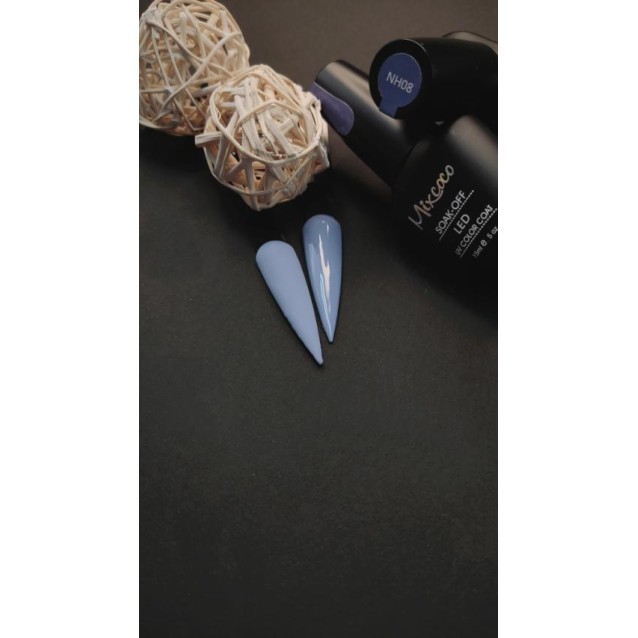 Mixcoco Ημιμόνιμο Βερνίκι Νυχιών NH 008 Grey Flavor Μπλε Γκρι 15ml