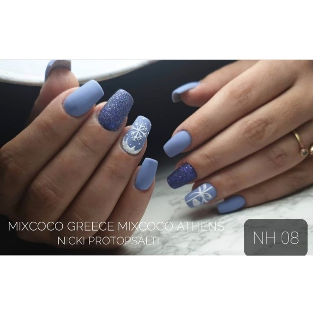 Mixcoco Ημιμόνιμο Βερνίκι Νυχιών NH 008 Grey Flavor Μπλε Γκρι 15ml