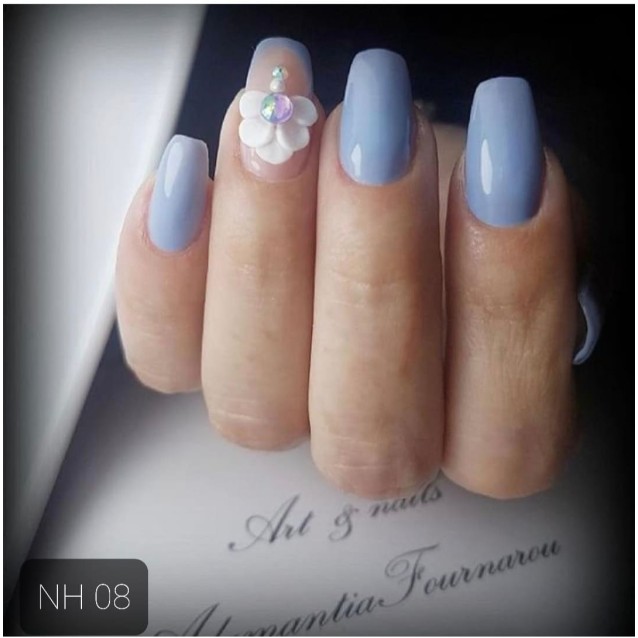 Mixcoco Ημιμόνιμο Βερνίκι Νυχιών NH 008 Grey Flavor Μπλε Γκρι 15ml