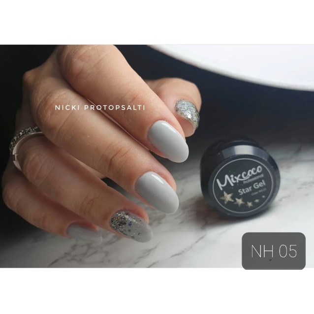 Mixcoco Ημιμόνιμο Βερνίκι Νυχιών NH 005 Grey Flavor Γκρι Ανοιχτό 15ml