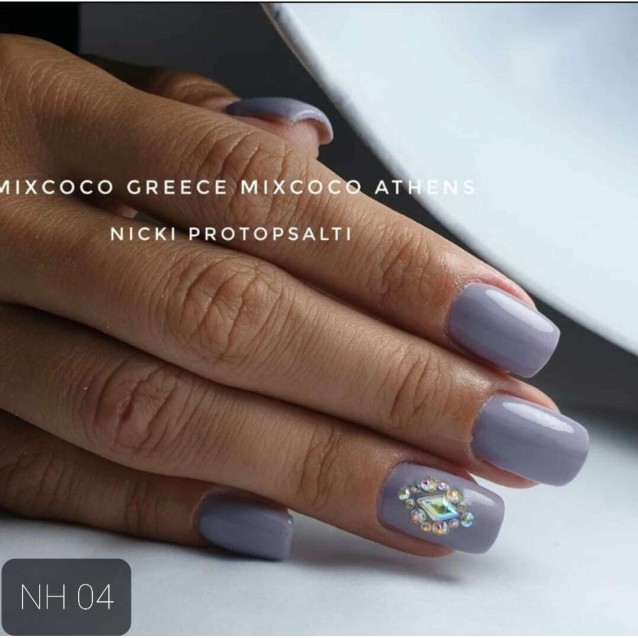 Mixcoco Ημιμόνιμο Βερνίκι Νυχιών NH 004 Grey Flavor Γκρι Μωβ 15ml