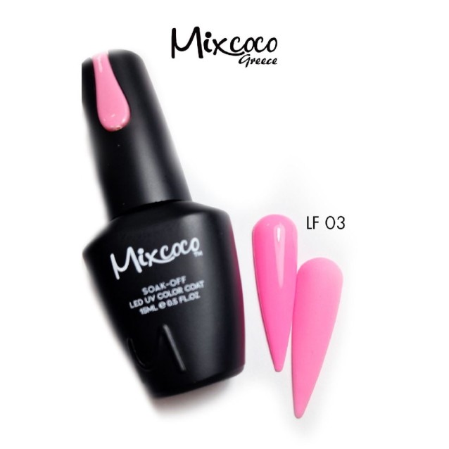 Mixcoco Ημιμόνιμο Βερνίκι Νυχιών LF 003 Ροζ Έντονο 15ml